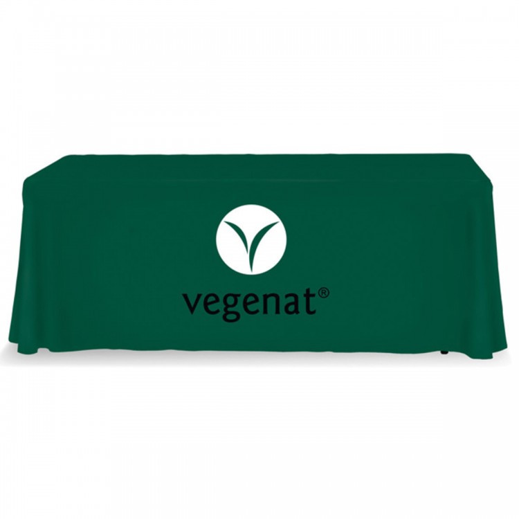 Green Table Throw 2 Color Logo Print 6 ft. or 8ft. ( 3-sided or 4-sided option)